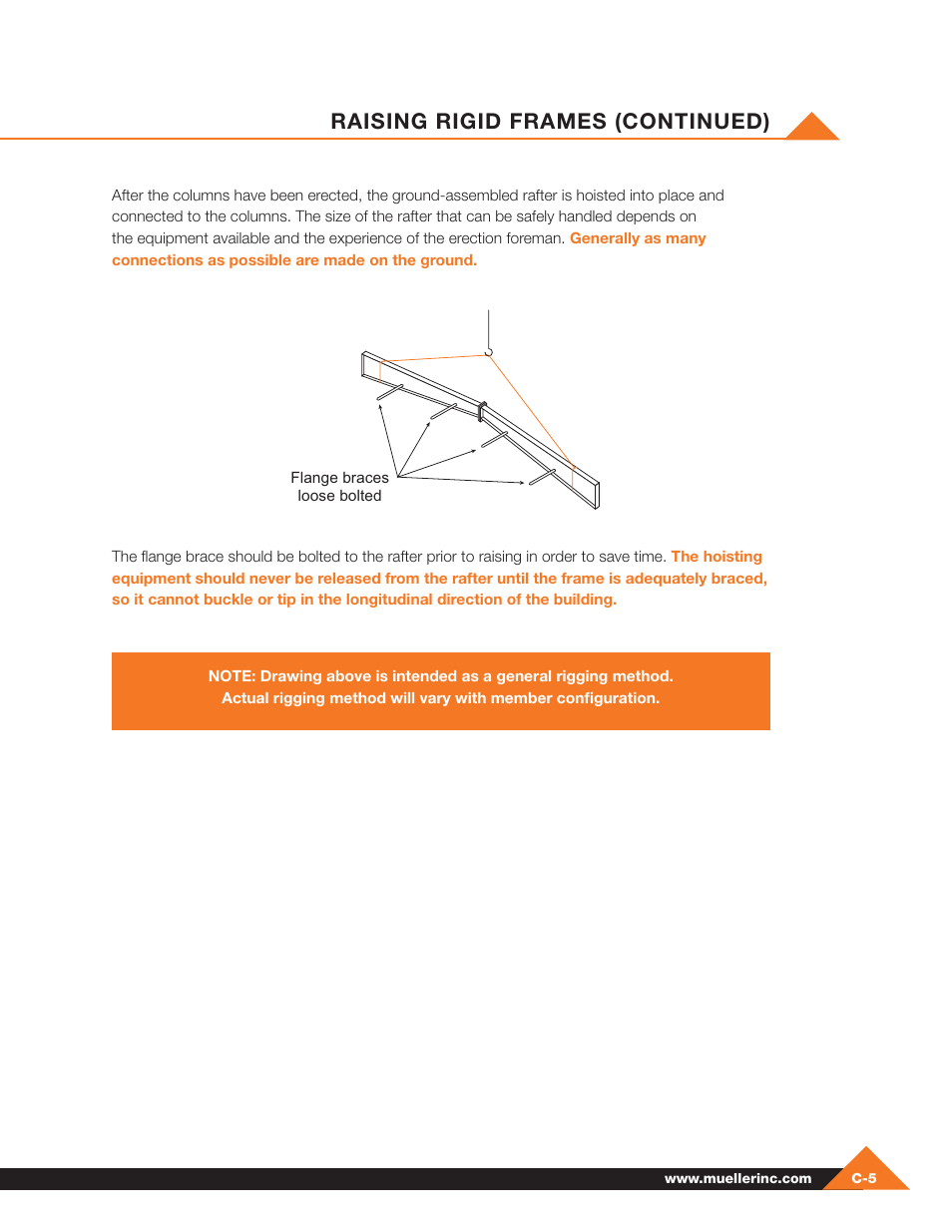 Raising rigid frames (continued) | Mueller Pre-Fab User Manual | Page 25 / 112