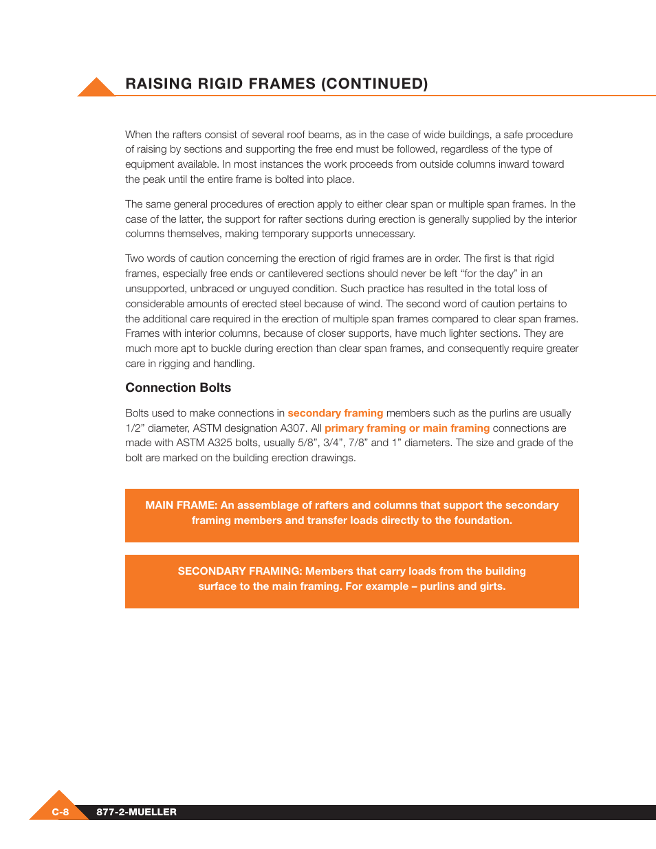 Raising rigid frames (continued) | Mueller Pre-Fab User Manual | Page 28 / 112