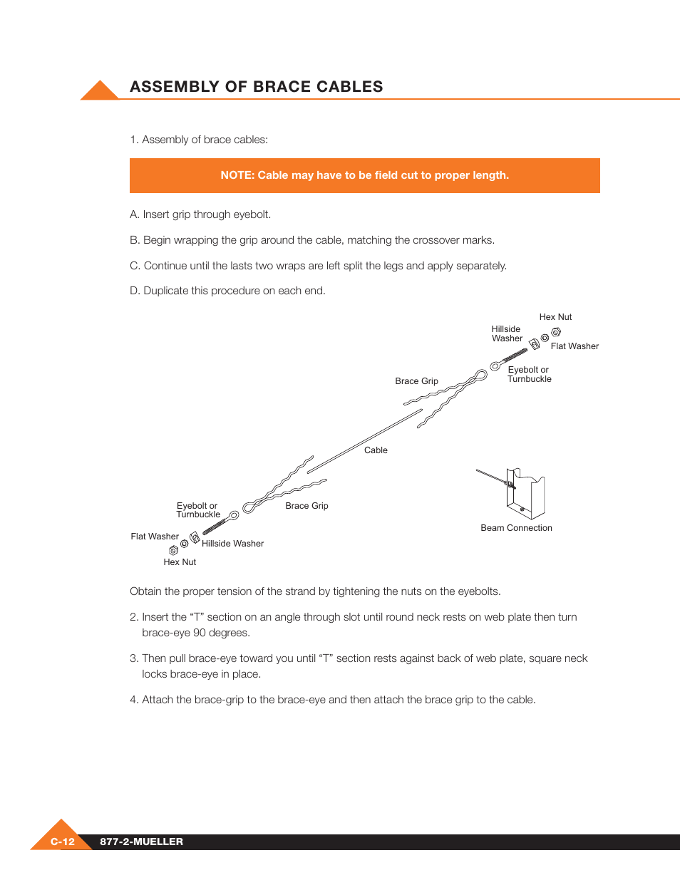 Assembly of brace cables | Mueller Pre-Fab User Manual | Page 32 / 112