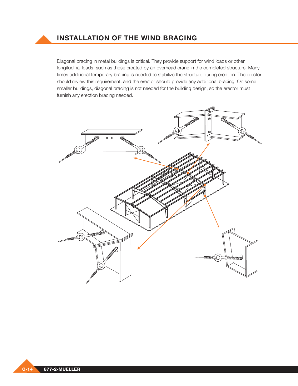Installation of the wind bracing | Mueller Pre-Fab User Manual | Page 34 / 112