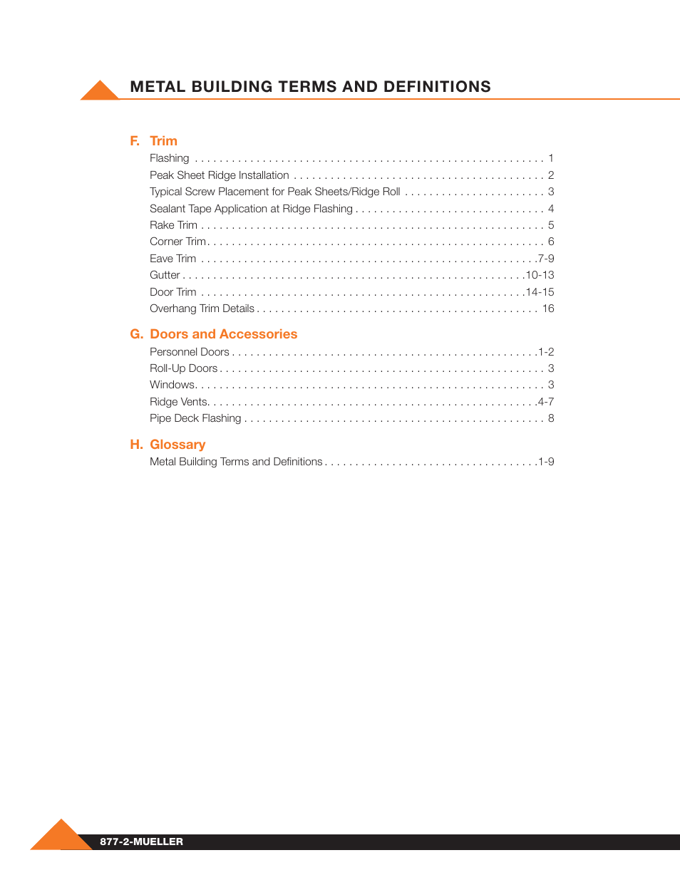 Metal building terms and definitions | Mueller Pre-Fab User Manual | Page 4 / 112