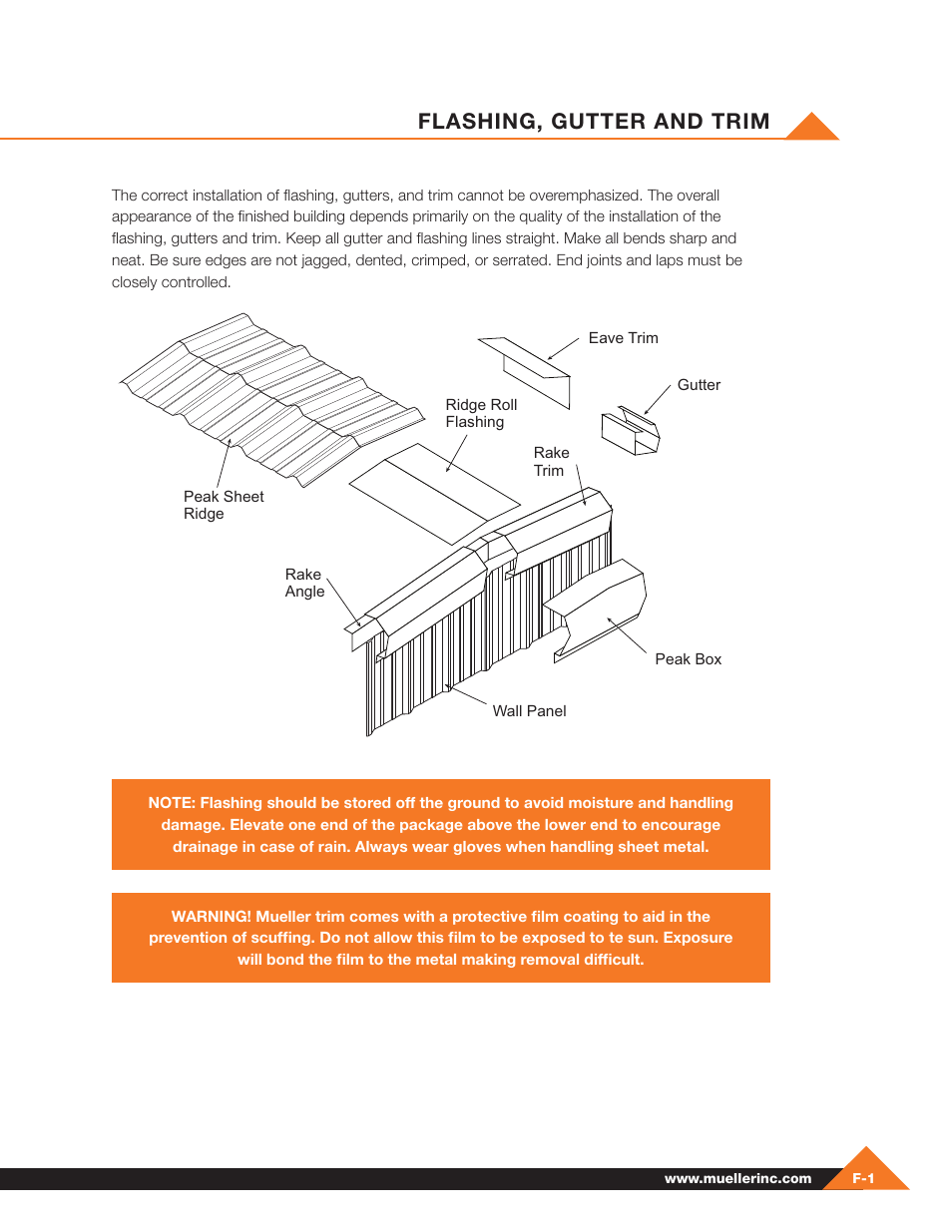 Flashing, gutter and trim | Mueller Pre-Fab User Manual | Page 75 / 112