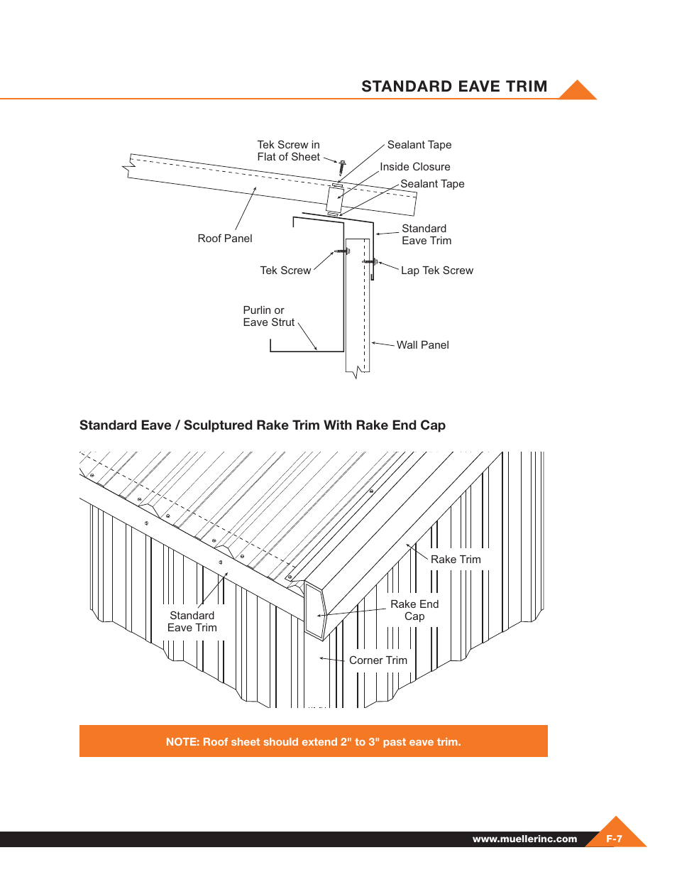 Standard eave trim | Mueller Pre-Fab User Manual | Page 81 / 112