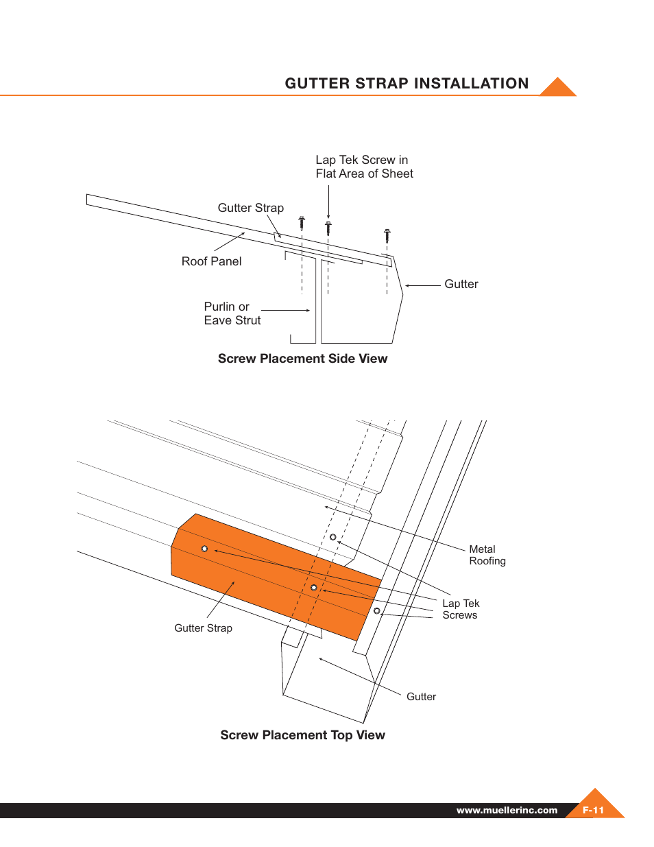 Gutter strap installation | Mueller Pre-Fab User Manual | Page 85 / 112
