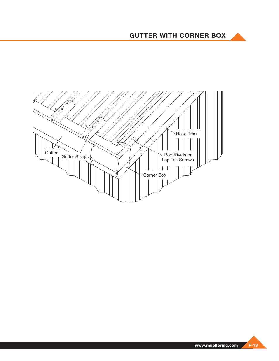 Gutter with corner box | Mueller Pre-Fab User Manual | Page 87 / 112