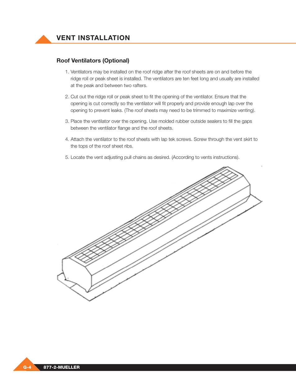Vent installation | Mueller Pre-Fab User Manual | Page 96 / 112