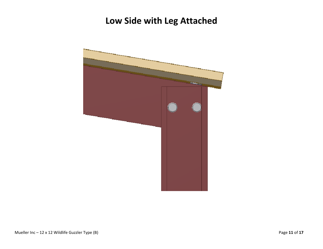 Low side with leg attached | Mueller Wildlife Guzzler User Manual | Page 11 / 17