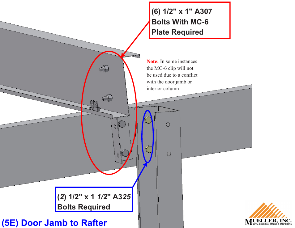 5e) door jamb to rafter | Mueller Cold Form Endwall User Manual | Page 7 / 11