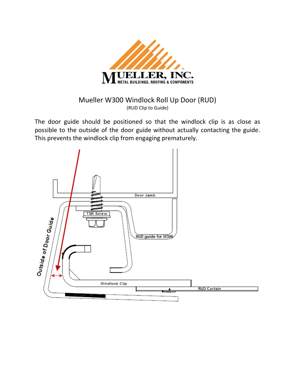 Mueller W300 Windlock Clip User Manual | 1 page