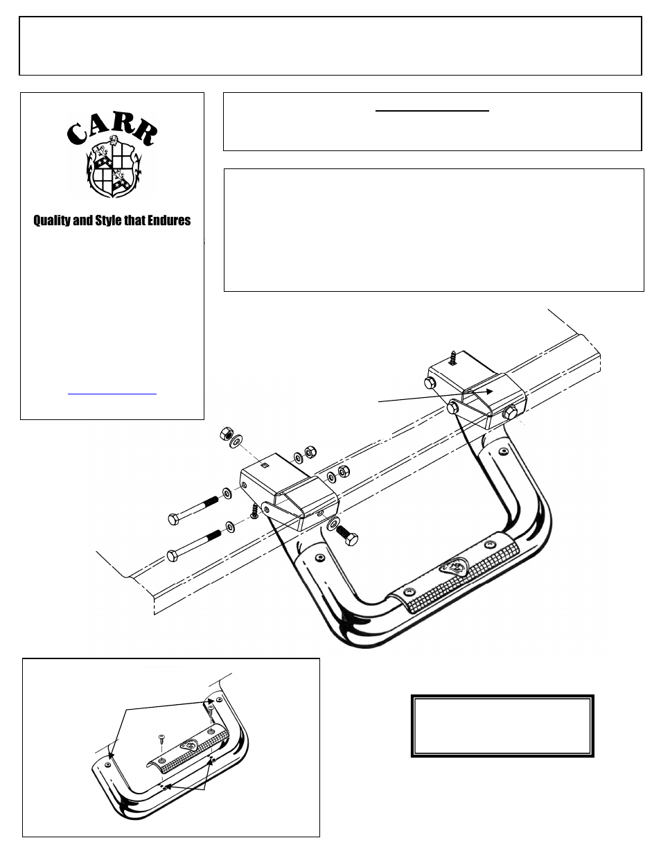 CARR 301101 HD-18” Tube Step User Manual | 2 pages