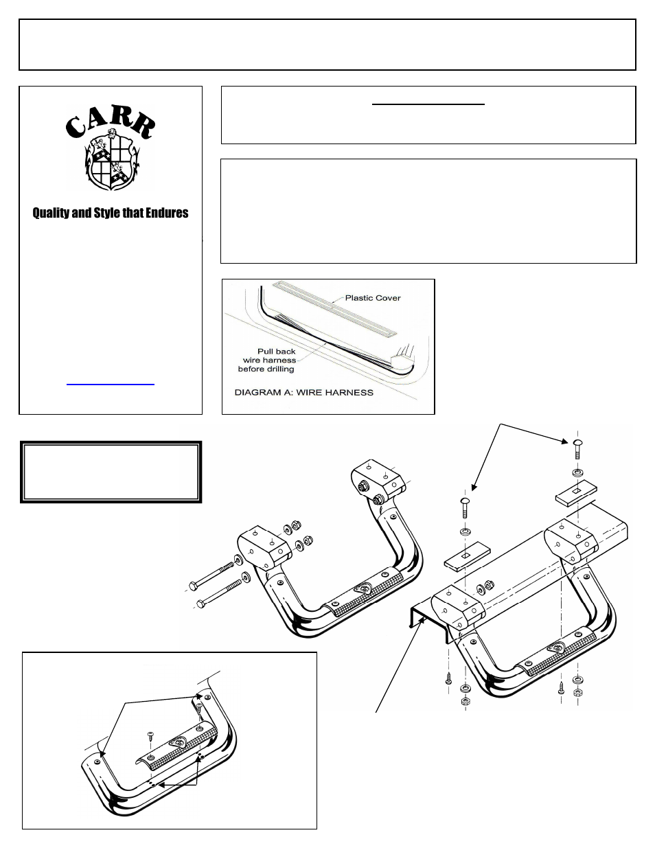 CARR 301851 HD 18” Tube Step User Manual | 2 pages
