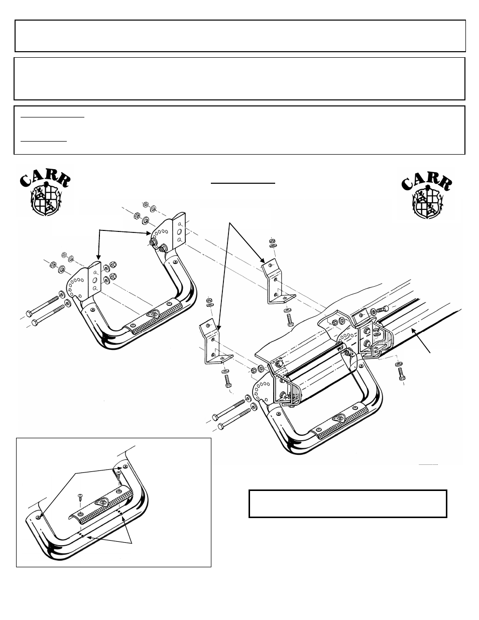 Hd 18” tube, Step installation instructions, Detail a | CARR 301861 HD 18” Tube Step User Manual | Page 4 / 4