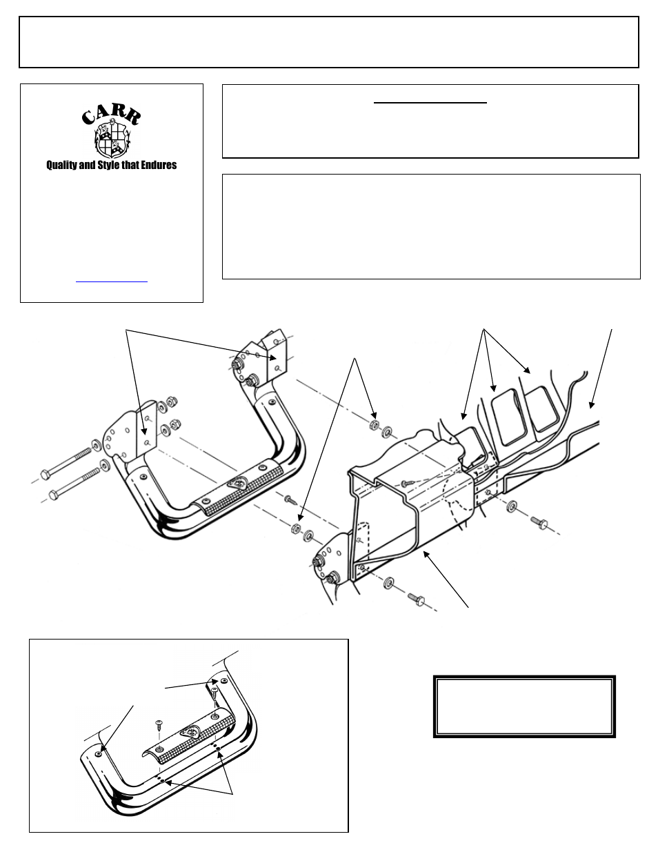 CARR 301881 HD 18” Tube Step User Manual | 2 pages