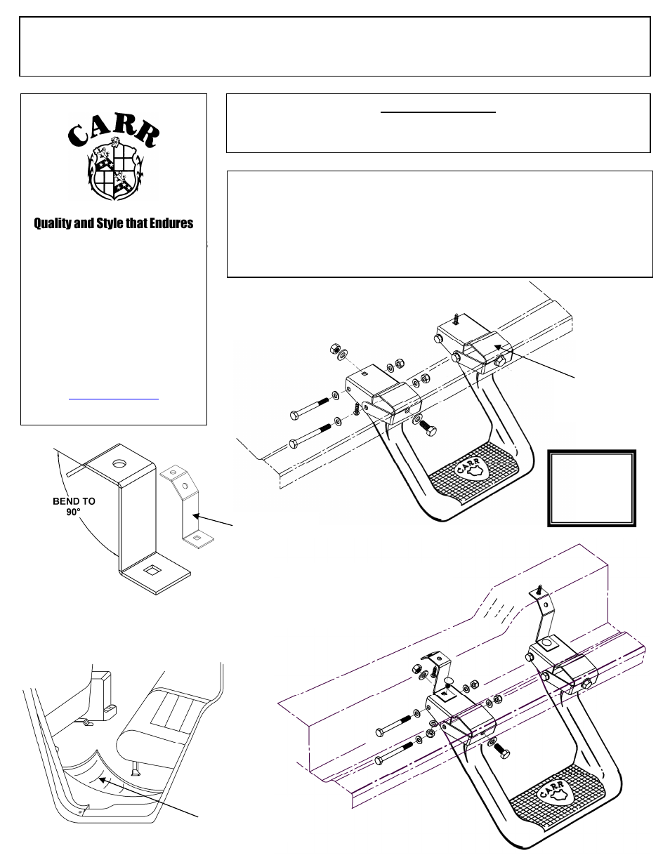 CARR 101244 Hoop II Multi-Mount Step User Manual | 2 pages