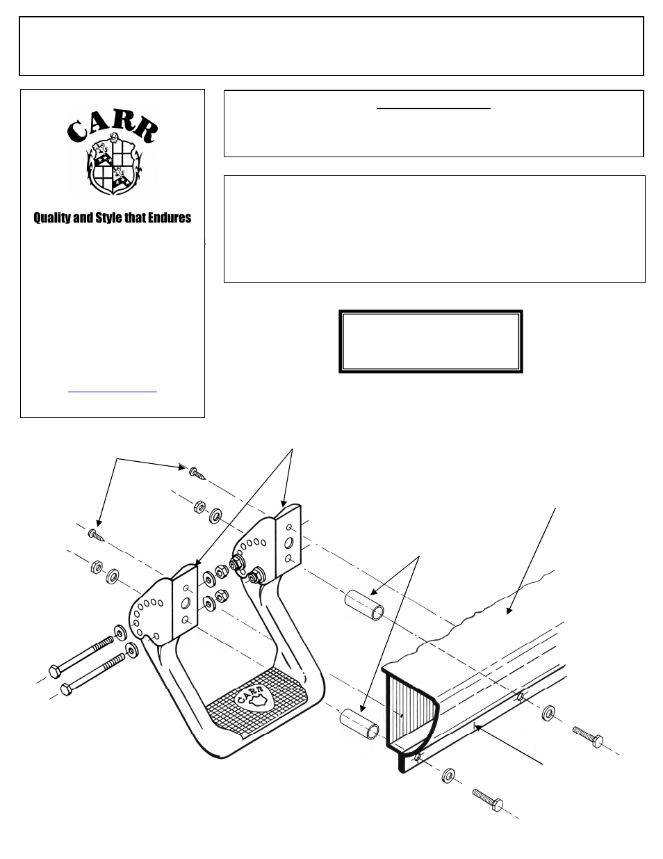 CARR 105574 Hoop II Multi-Mount Step User Manual | 2 pages