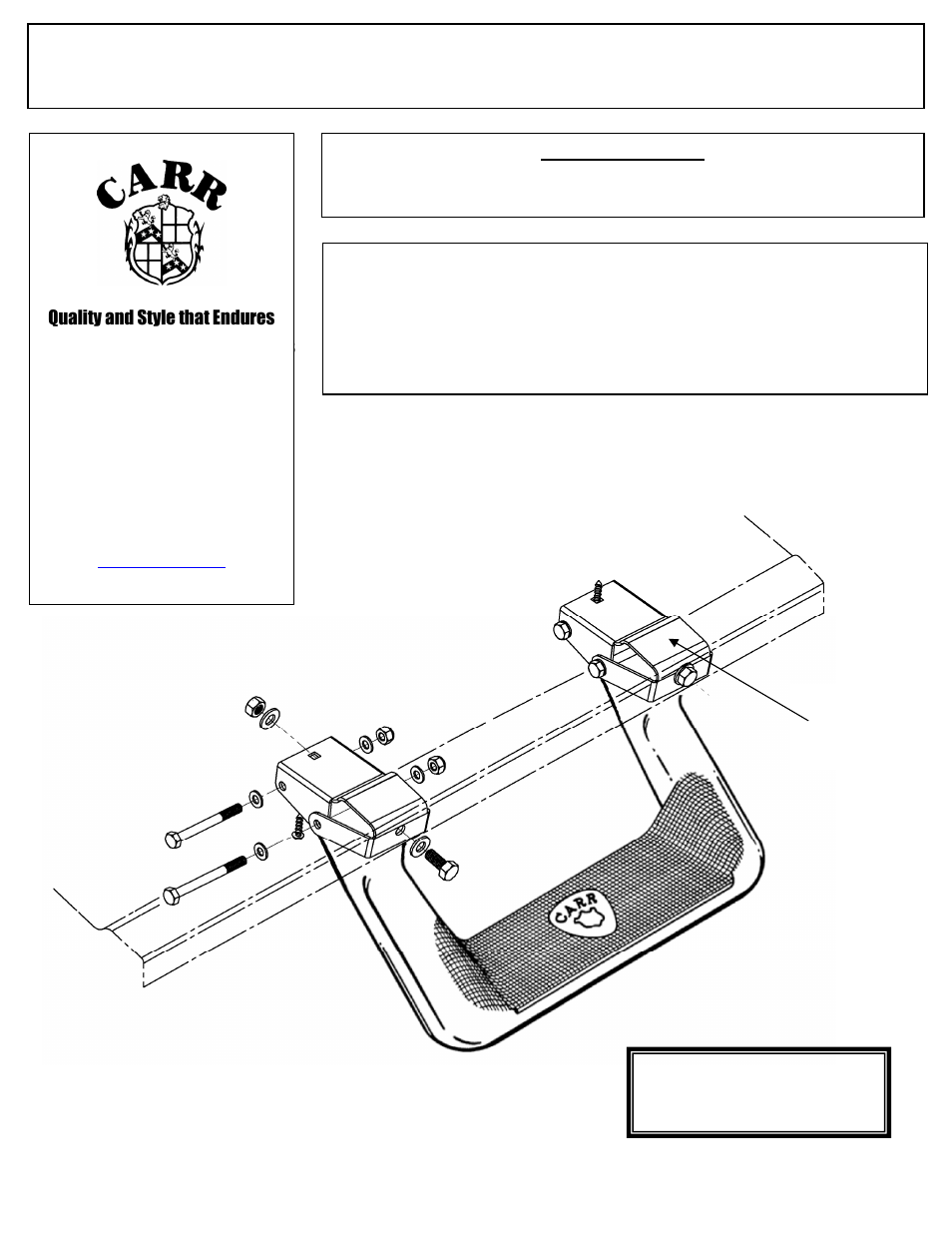 CARR 121244 Super Hoop Multi-Mount Step User Manual | 2 pages