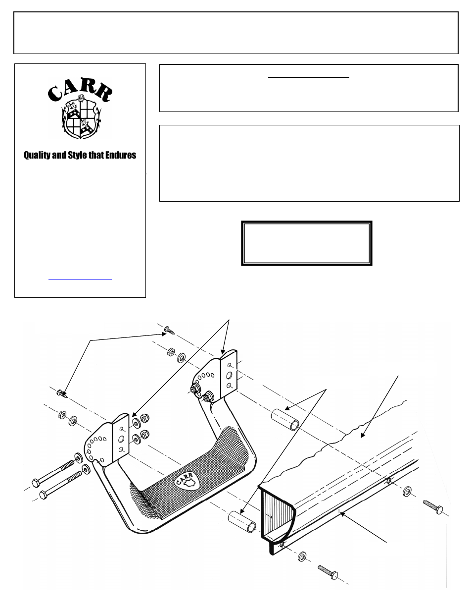 CARR 125774 Super Hoop Multi-Mount Step User Manual | 2 pages