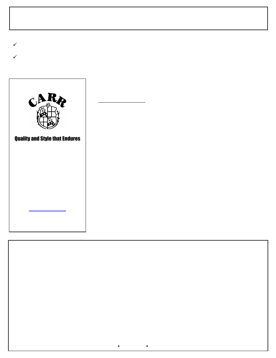 Tool box step installation instructions, Quality and style that endures | CARR 171004 Tool Box Step User Manual | Page 2 / 2