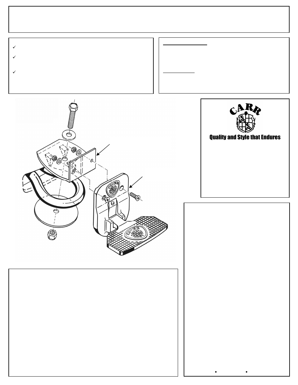 CARR 150142 Tow Hook Step User Manual | 1 page