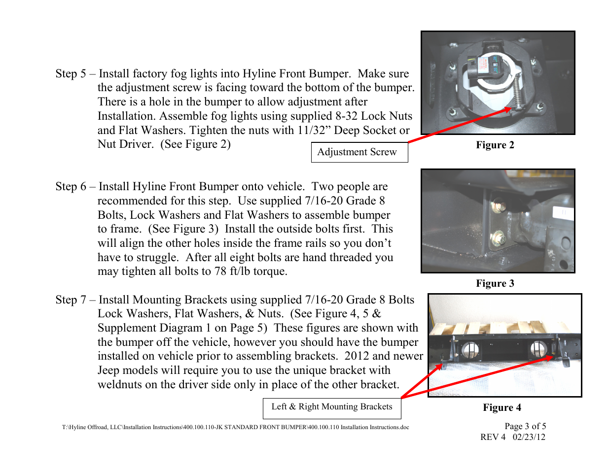 Hyline Offroad JK CRAWLER FRONT BUMPER User Manual | Page 3 / 5