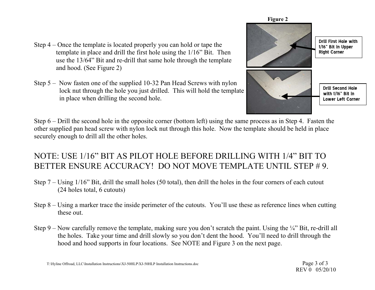 Hyline Offroad XJ LOUVERED HOOD PANEL User Manual | Page 3 / 4