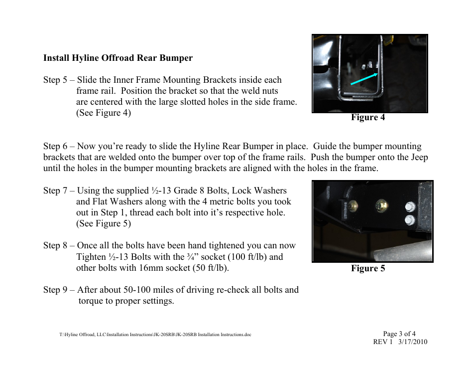 Figure 4, Figure 5 | Hyline Offroad JK SERIES TIRE CARRIER READY REAR BUMPER User Manual | Page 3 / 4