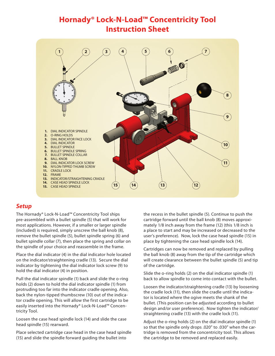 Hornady Lock-N-Load Concentricity Tool User Manual | 2 pages