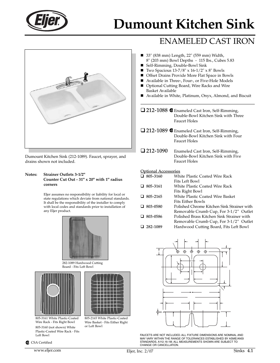 American Standard 212-1090 User Manual | 1 page