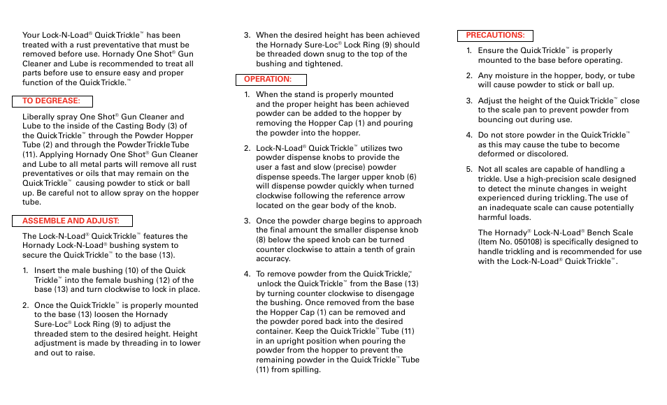 Hornady Lock-N-Load Quick Trickle User Manual | Page 3 / 6