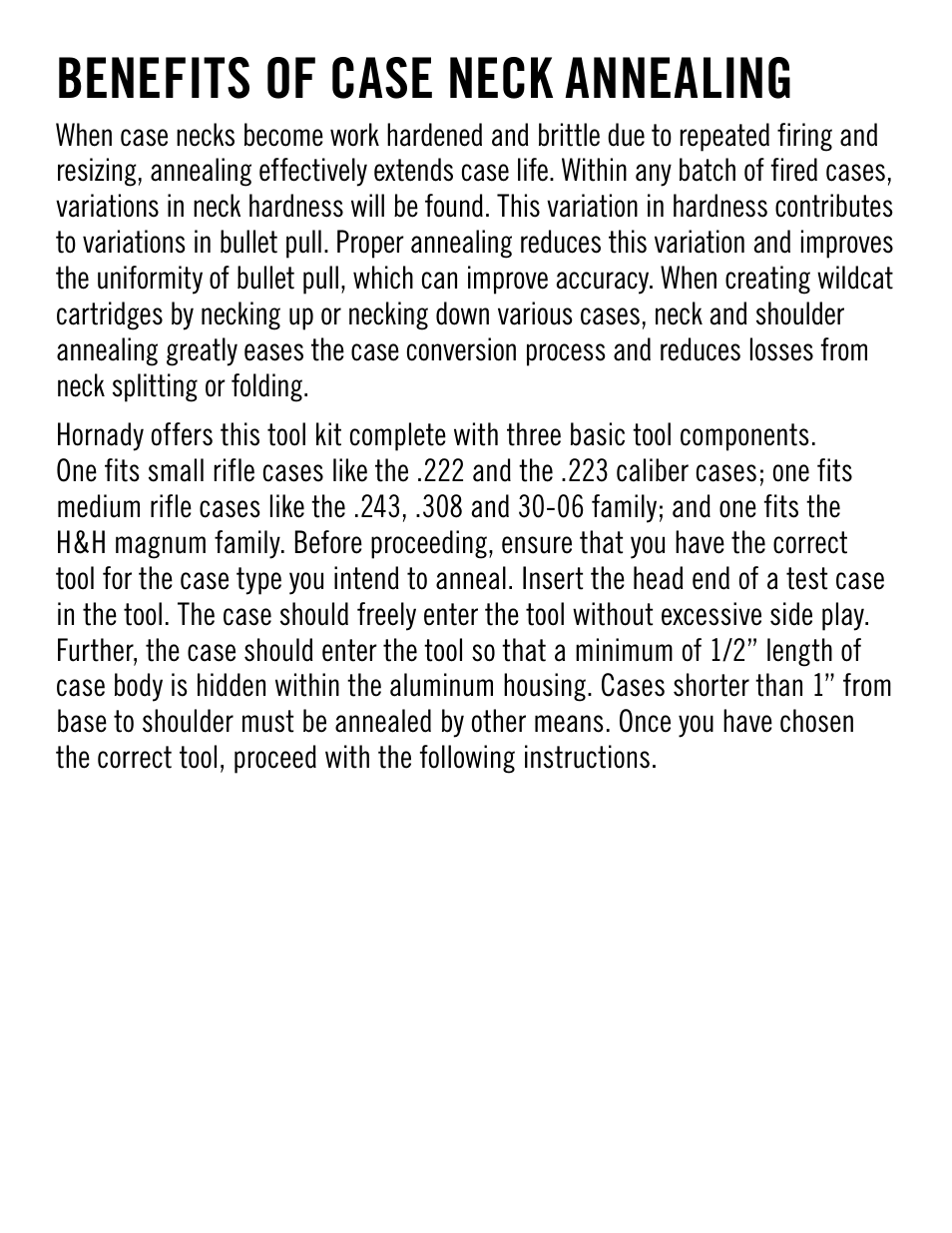 Benefits of case neck annealing | Hornady Annealing Kit User Manual | Page 4 / 8