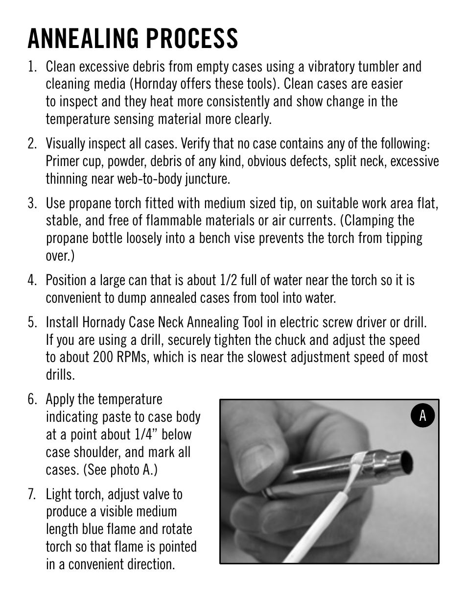 Annealing process | Hornady Annealing Kit User Manual | Page 6 / 8