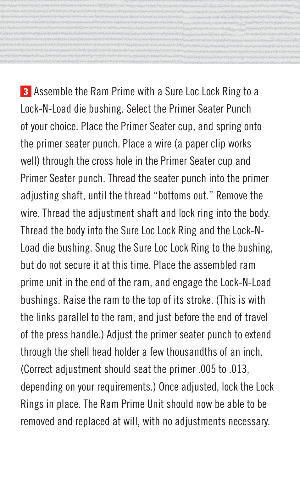 Lock-n-load, 50 cal. bmg, Reloading instructions | Hornady 50 Cal. BMG User Manual | Page 7 / 12
