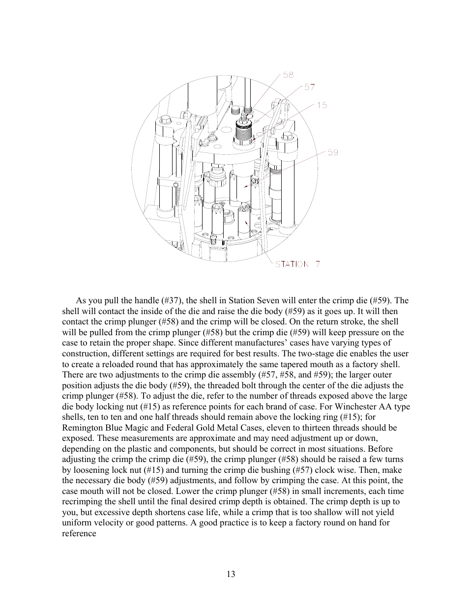 Step 8: station seven (crimp) | Hornady 366 AP Loader User Manual | Page 13 / 23