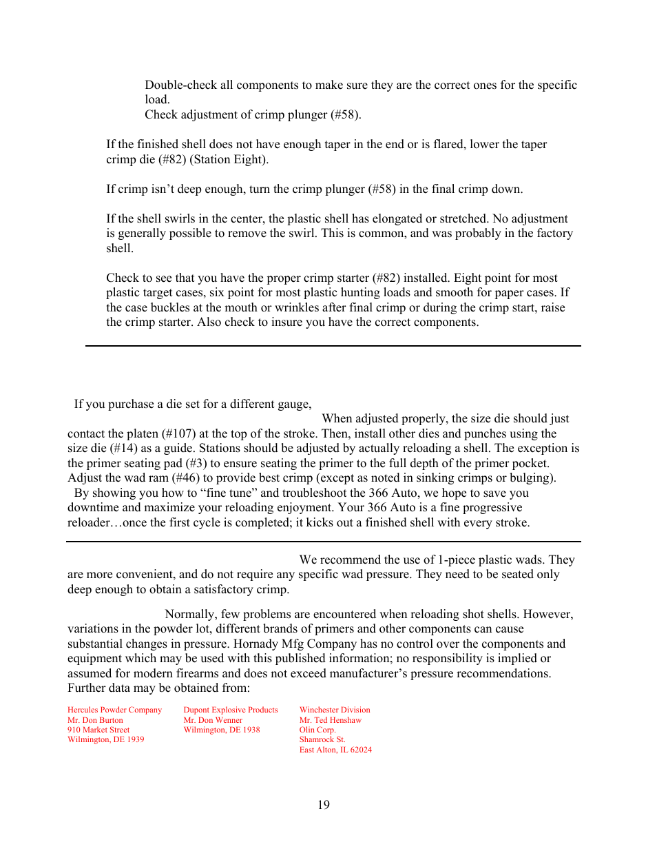 Converting to another gauge | Hornady 366 AP Loader User Manual | Page 19 / 23