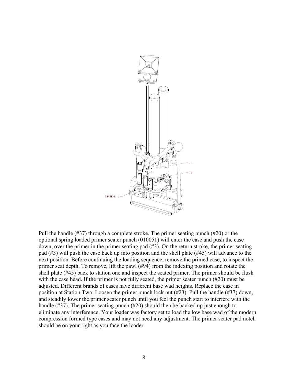 Step 3: station tw0 (prime) | Hornady 366 AP Loader User Manual | Page 8 / 23