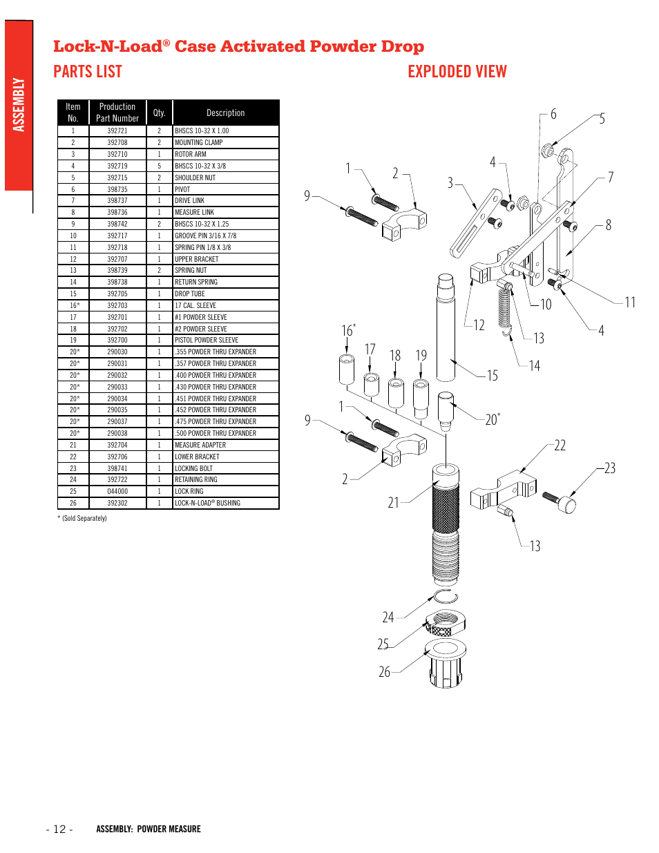 Lock-n-load, Assembl y | Hornady Lock-N-Load Ammo Plant User Manual | Page 12 / 56