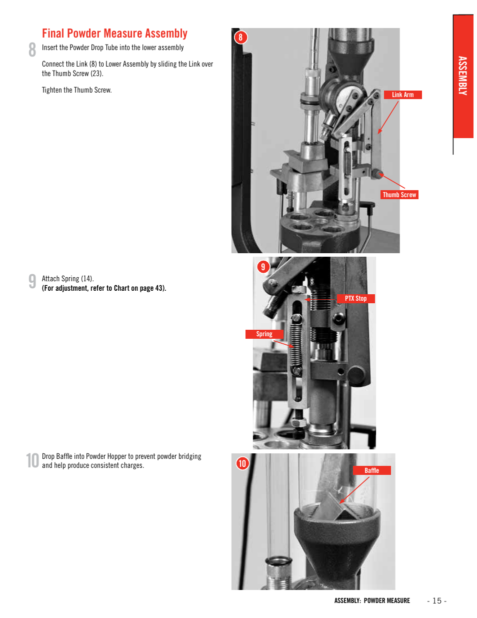 Final powder measure assembly | Hornady Lock-N-Load Ammo Plant User Manual | Page 15 / 56