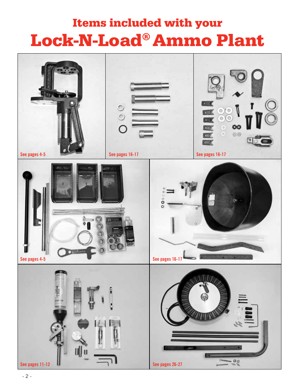 Lock-n-load, Ammo plant, Items included with your | Hornady Lock-N-Load Ammo Plant User Manual | Page 2 / 56