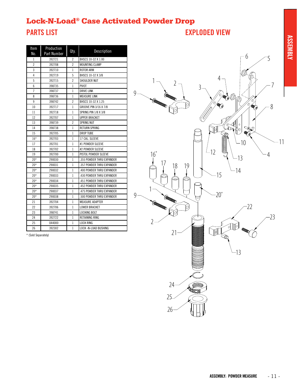 Lock-n-load, Assembl y | Hornady Lock-N-Load AP User Manual | Page 11 / 32