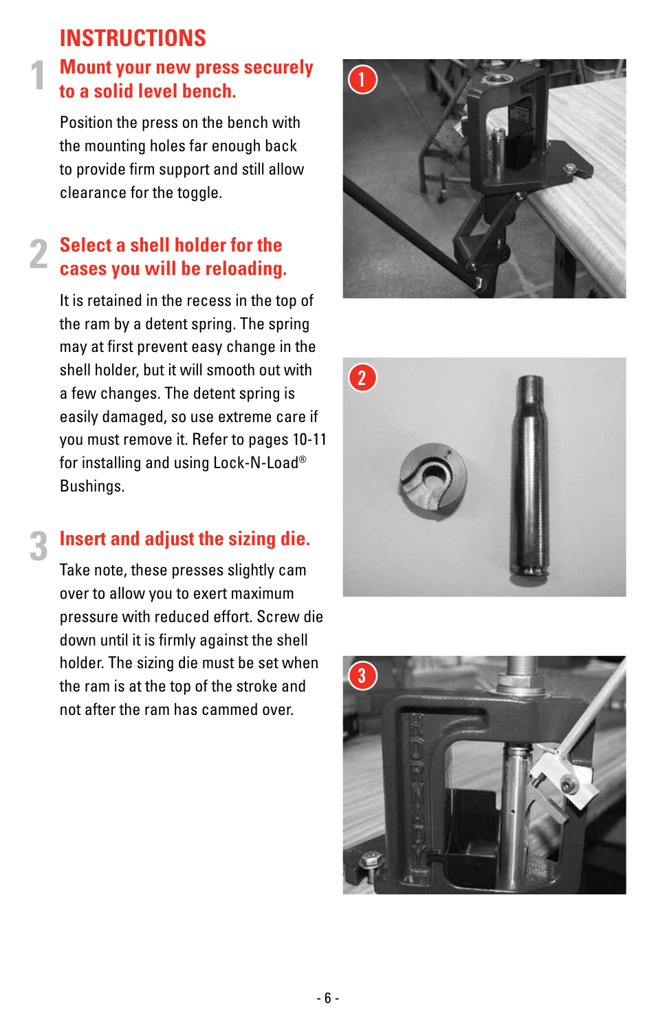 Hornady Lock-N-Load Classic Press User Manual | Page 6 / 12