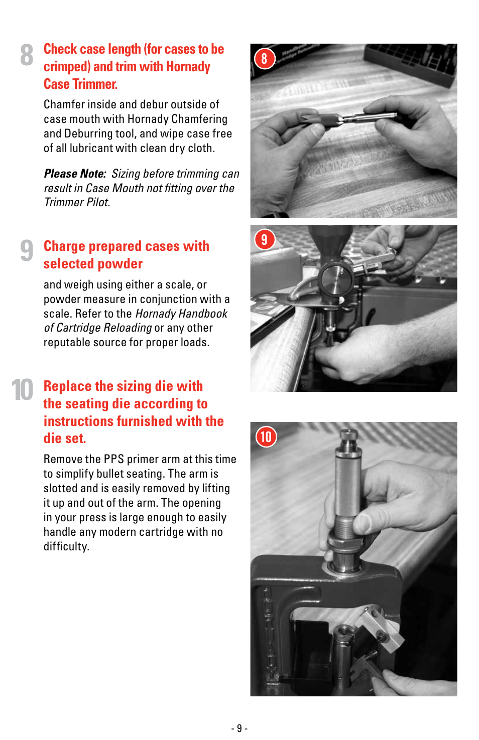 Hornady Lock-N-Load Classic Press User Manual | Page 9 / 12