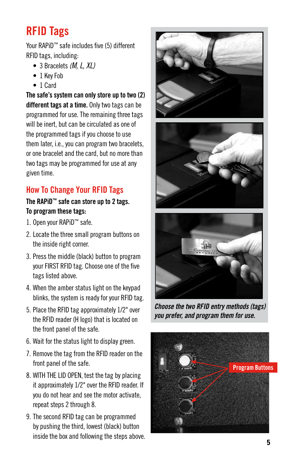 Rfid tags, How to change your rfid tags | Hornady RAPid Safe User Manual | Page 5 / 12