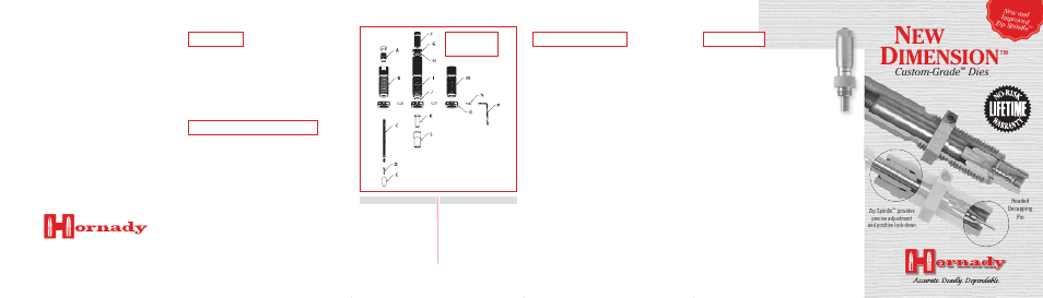Hornady New Dimension Custom Grade Dies User Manual | 12 pages