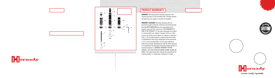 Product warranty | Hornady New Dimension Custom Grade Dies User Manual | Page 9 / 12
