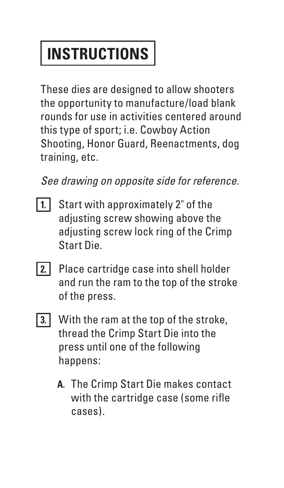 Instructions | Hornady Universal Blank Dies User Manual | Page 2 / 6