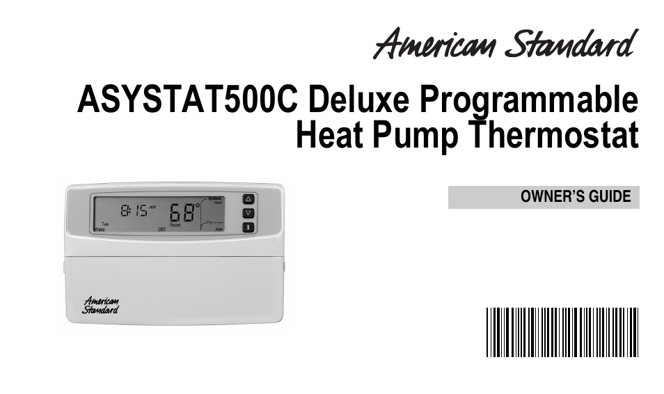 American Standard ASYSTAT500C User Manual | 68 pages