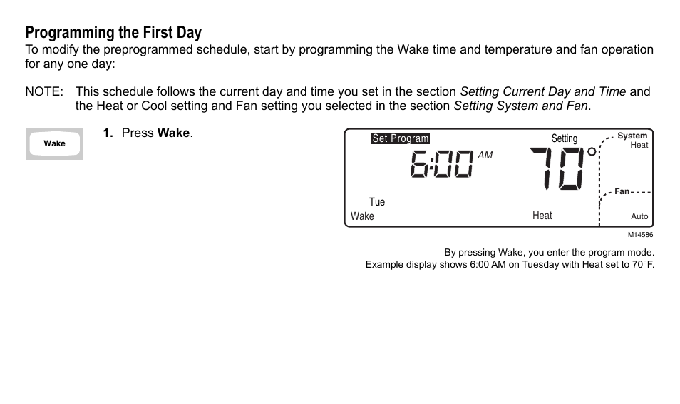 Programming the first day | American Standard ASYSTAT500C User Manual | Page 39 / 68