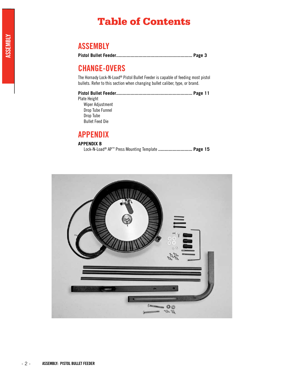 Hornady Lock-N-Load Pistol Bullet Feeder User Manual | Page 2 / 16