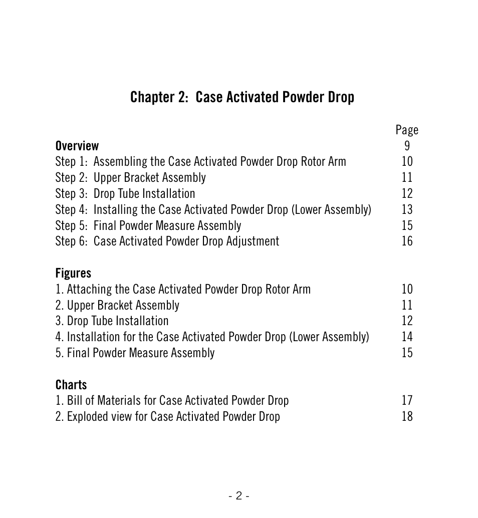 Chapter 2: case activated powder drop | Hornady Lock-N-Load Powder Measure with Case-Activated Powder Drop User Manual | Page 3 / 20