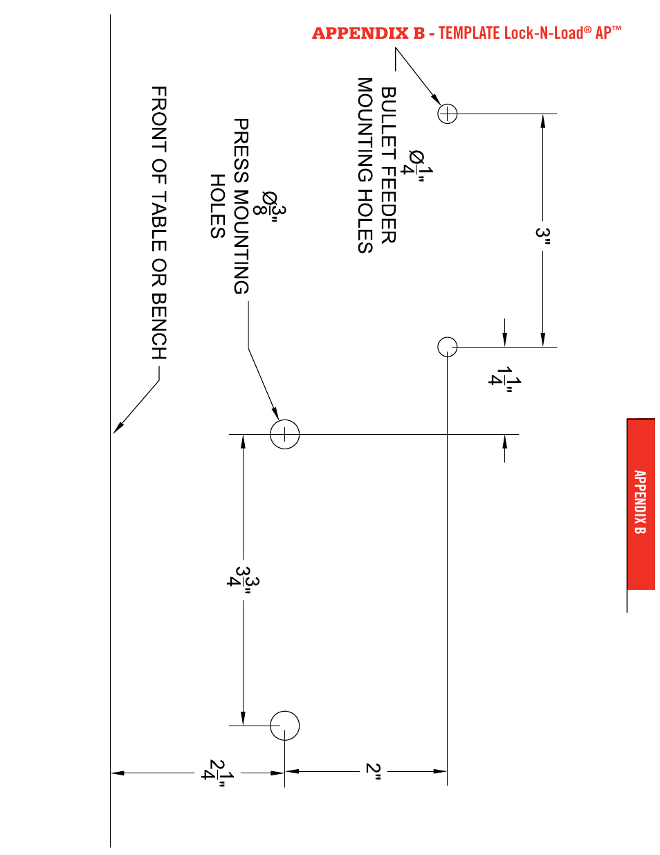 Appendix b - template lock-n-load | Hornady Lock-N-Load Rifle Bullet Feeder User Manual | Page 17 / 20